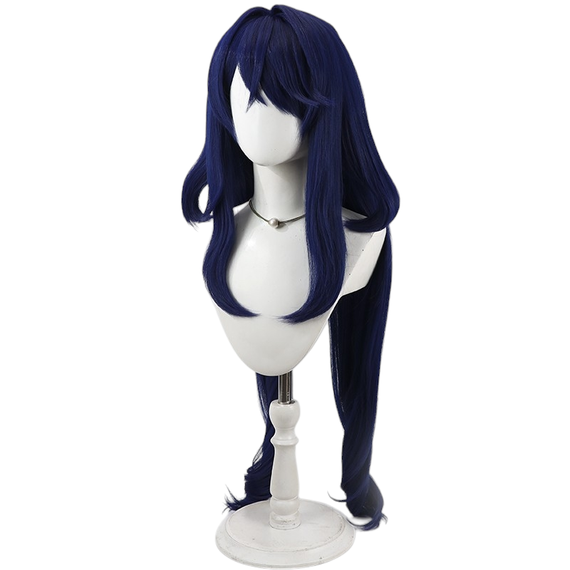 White Smoke Lauma (Natlan Concept) Cosplay Wig - Genshin Impact Style (Deep Blue Crimped) (FEVERCOS)