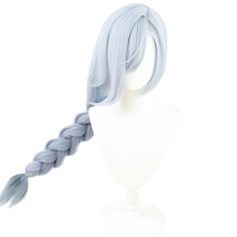 White Smoke Shenhe Cosplay Wig - Genshin Impact (Silver Gradient/Thick Braid) (FEVERCOS)