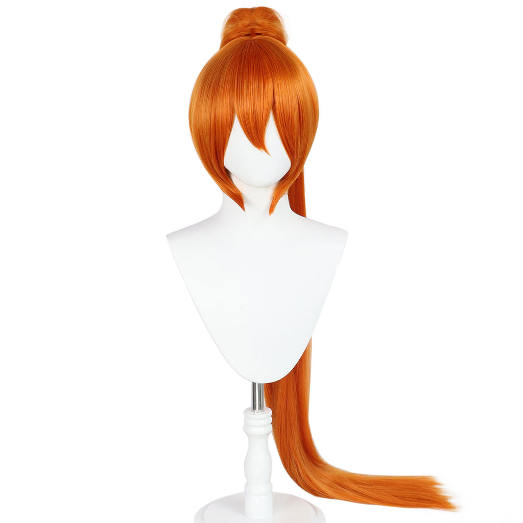 White Smoke Osana Najimi Cosplay Wig - Yandere Simulator (Orange Twin Tails) (FEVERCOS)