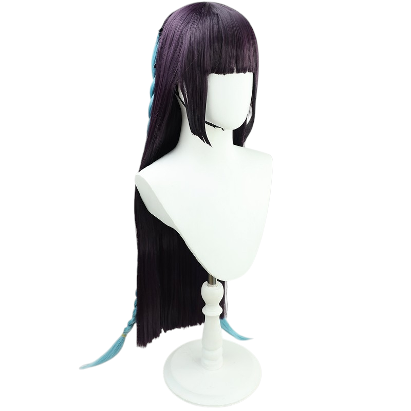White Smoke Yun Jin Cosplay Wig - Genshin Impact (Purple Hime Cut) (FEVERCOS)