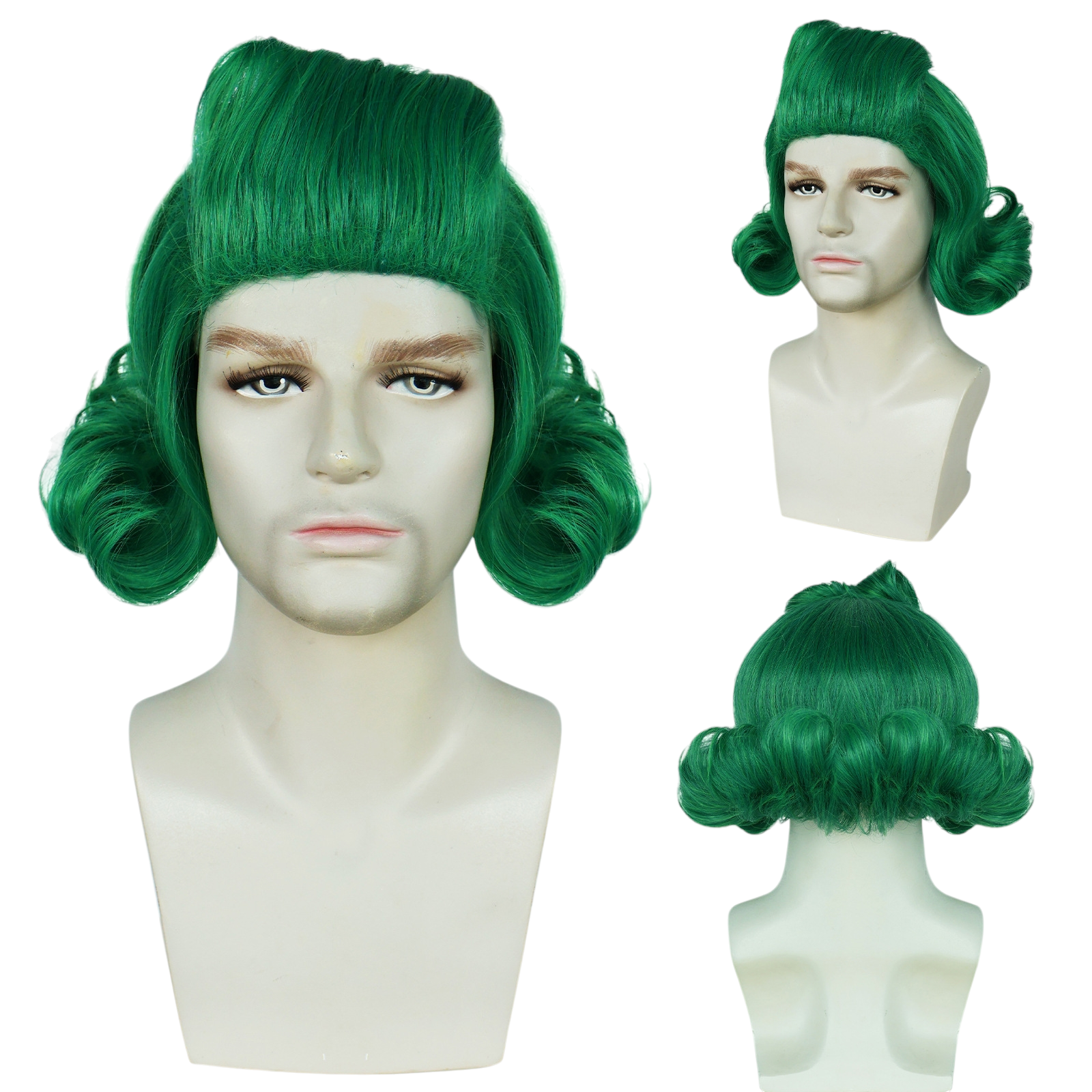 White Smoke Oompa Loompa Cosplay Wig - Wonka / Charlie and the Chocolate Factory (Green Flipped) (FEVERCOS)