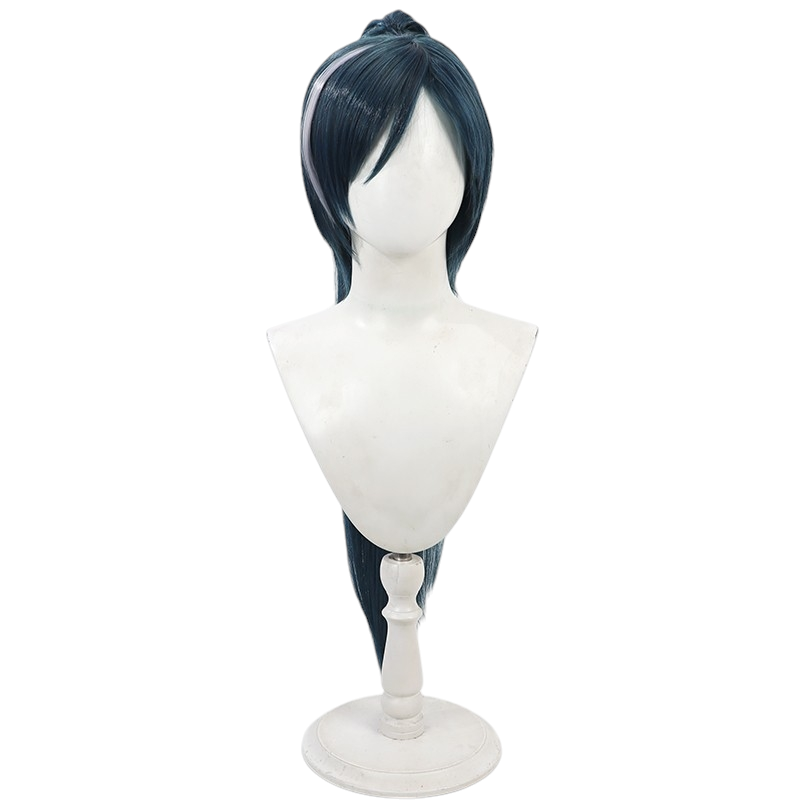 White Smoke Kaeya (Genderbend/Lady) Cosplay Wig - Genshin Impact (Blue Ponytail) (FEVERCOS)