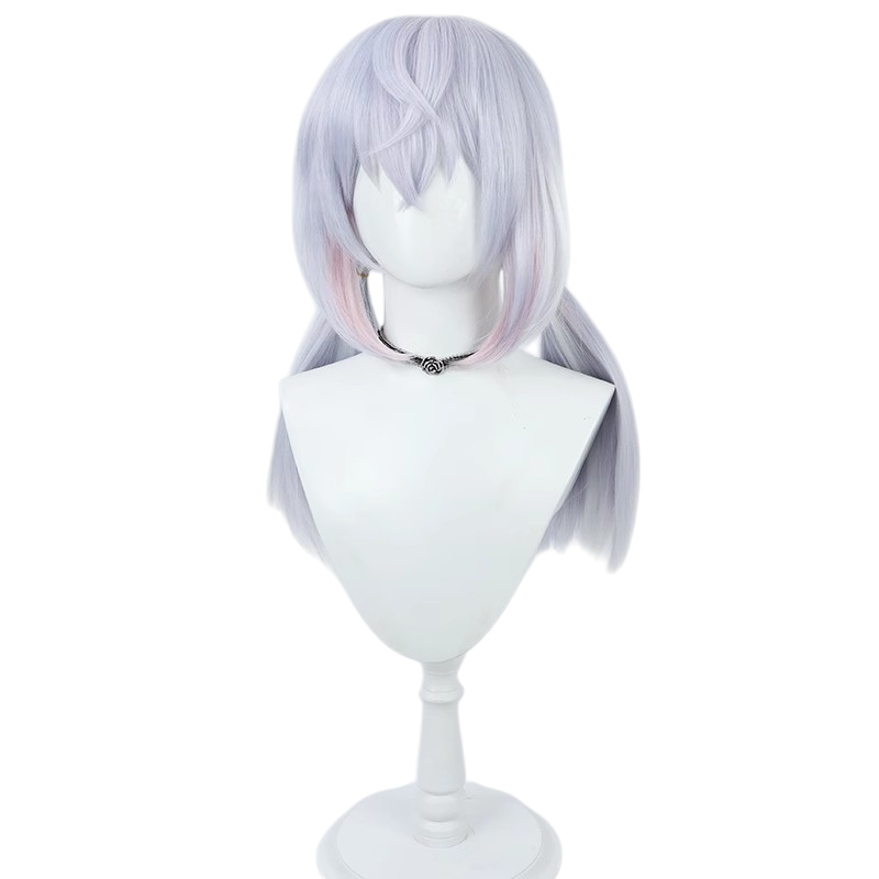 White Smoke Sigewinne Cosplay Wig - Genshin Impact (Crimped Pastel Twin Tails) (FEVERCOS)