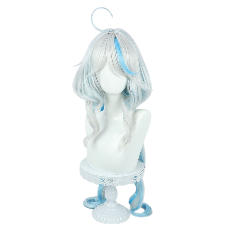 White Smoke Focalors (Hydro Archon) Cosplay Wig - Genshin Impact (White/Blue Gradient) (FEVERCOS)