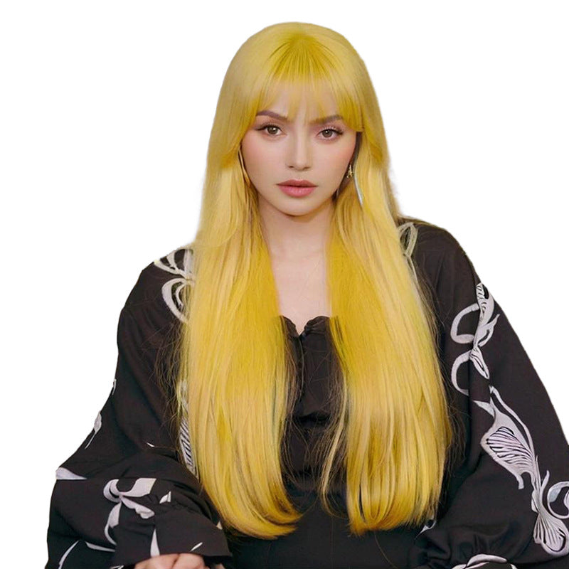 Multicolor Long Straight Wig - Subculture Fashion (Blunt Bangs) (FEVERCOS)