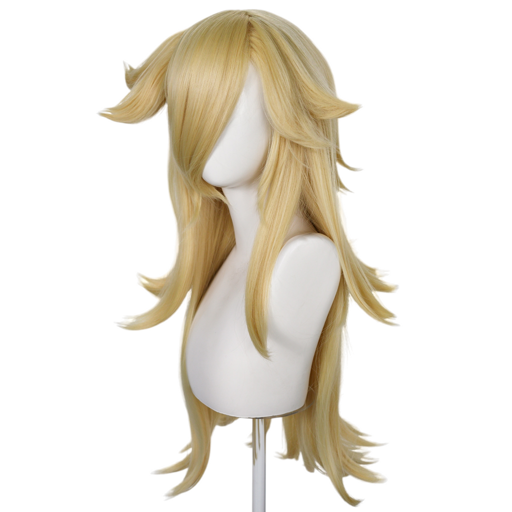 White Smoke Rosalina Cosplay Wig - Super Mario Bros (Pale Blonde/Silver Bang) (FEVERCOS)