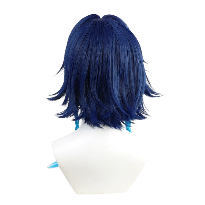 White Smoke Venti (Barbatos) Cosplay Wig - Genshin Impact (Black/Teal Braids) (FEVERCOS)