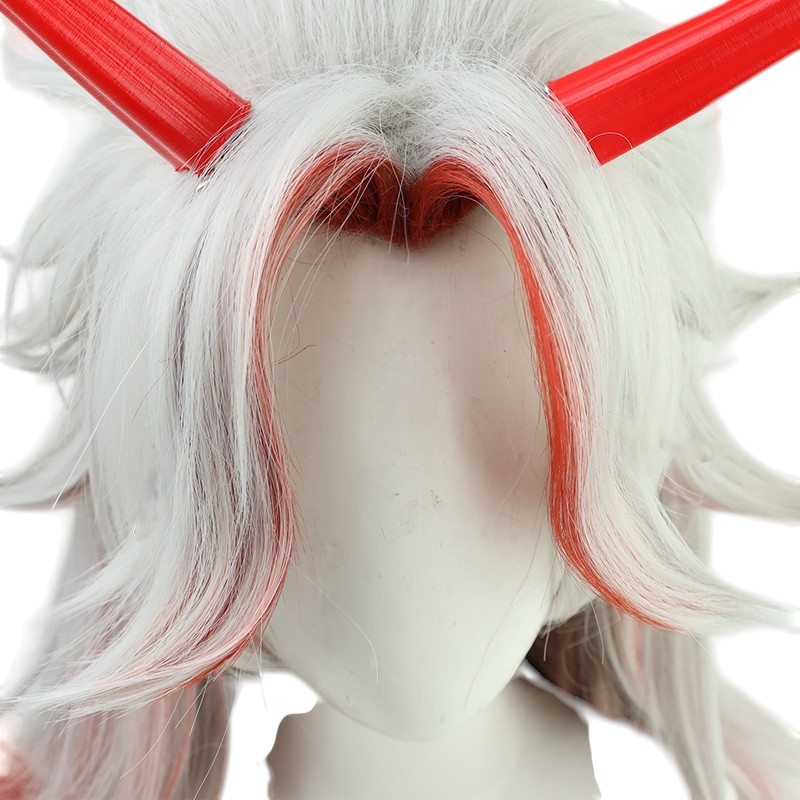 Light Gray Arataki Itto Cosplay Wig - Genshin Impact (Widow's Peak Mullet) (FEVERCOS)