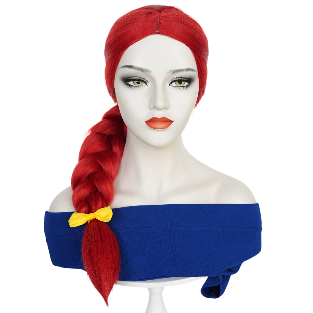 White Smoke Jessie Cosplay Wig - Toy Story (Red Yarn Braid) (FEVERCOS)