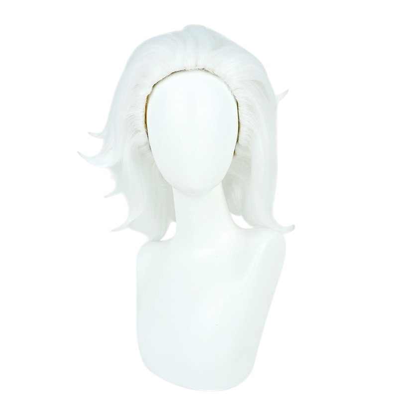 White Smoke Fatui Skirmisher (Cryogunner) Cosplay Wig - Genshin Impact (White Slicked) (FEVERCOS)