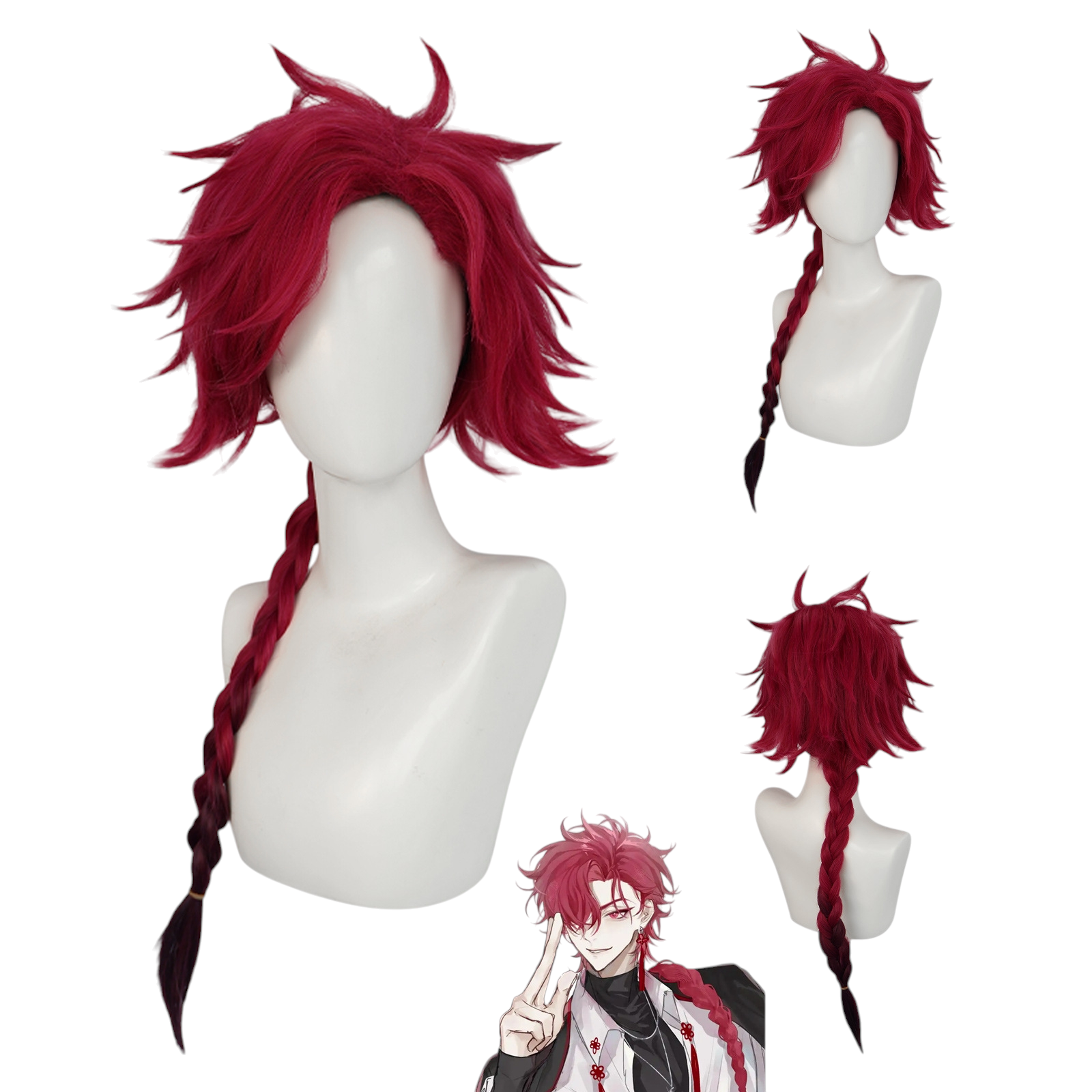 White Smoke Vein (Jingmai) Cosplay Wig - Link Click (Grey/Purple Gradient) (FEVERCOS)