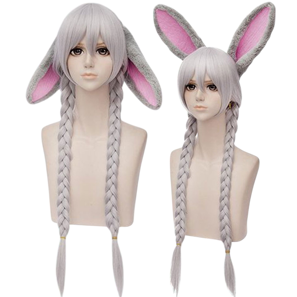 White Smoke Judy Hopps (Human/Gijinka) Cosplay Wig - Zootopia (Grey Braid/Long) (FEVERCOS)