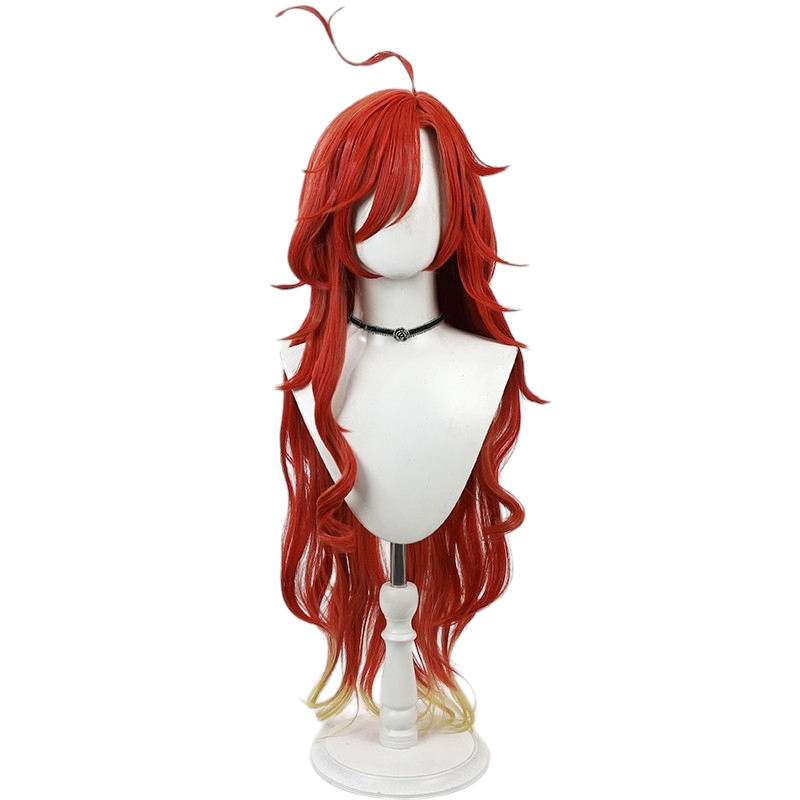 White Smoke Mavuika (Pyro Archon) Cosplay Wig - Genshin Impact (90cm Multi-Color) (FEVERCOS)
