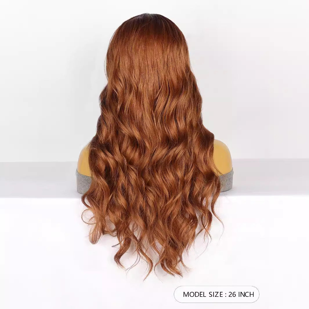 White Smoke Dark Mocha Wavy Lace Wig - Runway Elegance (Long Sweeping Curls) (FEVERCOS)