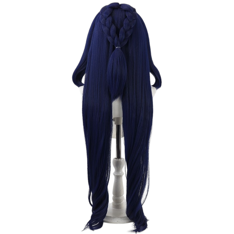 White Smoke Lauma (Natlan Concept) Cosplay Wig - Genshin Impact Style (Deep Blue Crimped) (FEVERCOS)