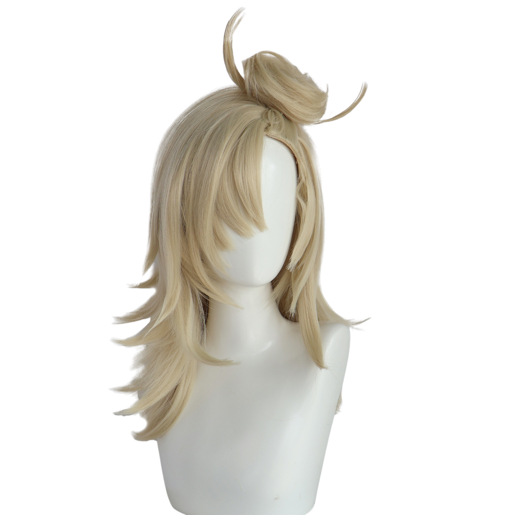 White Smoke Piper Wheel Cosplay Wig - Zenless Zone Zero (Blonde/Buns) (FEVERCOS)