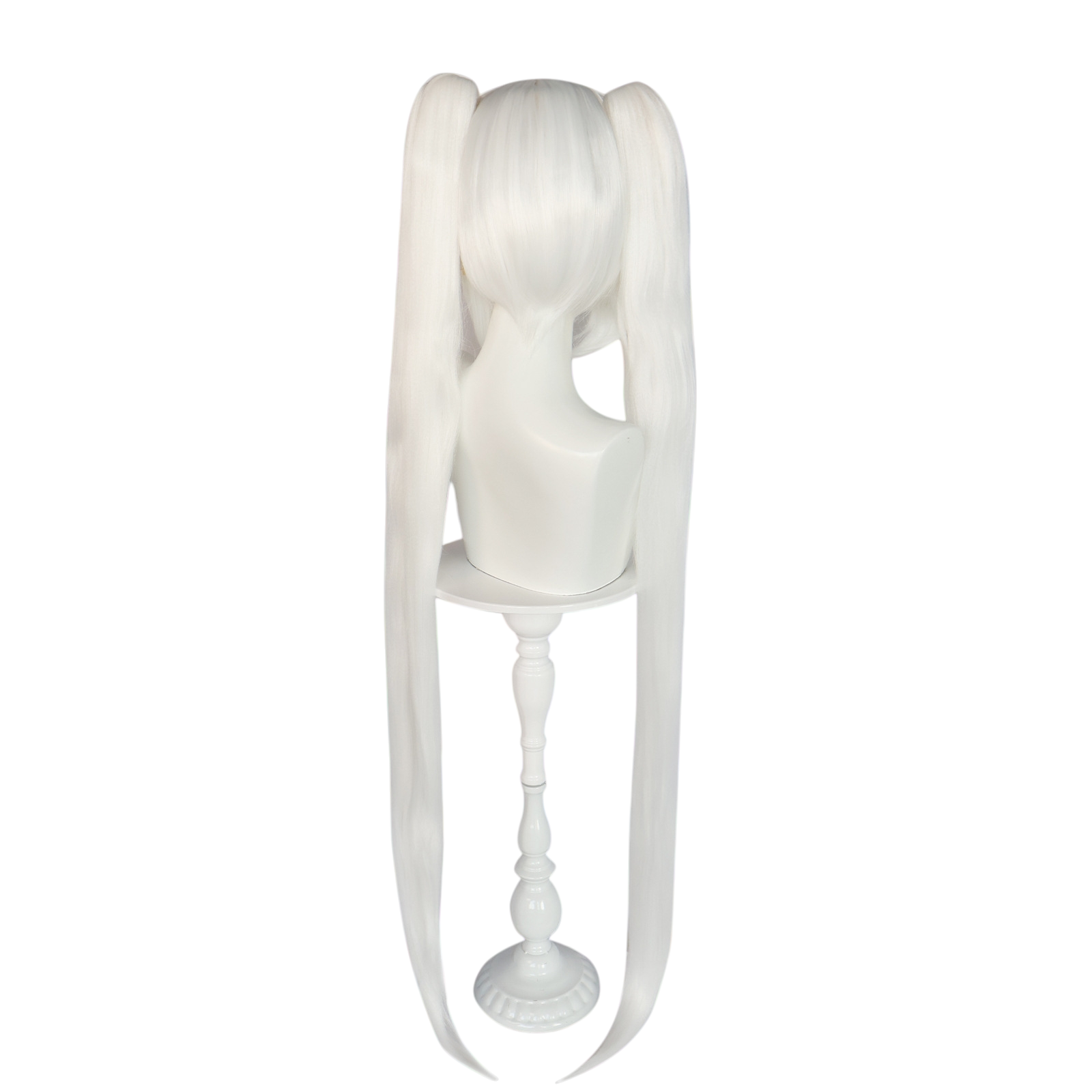 White Smoke White Hatsune Miku (Snow/Ghost) Cosplay Wig - Vocaloid (104cm White Twin Tails) (FEVERCOS)