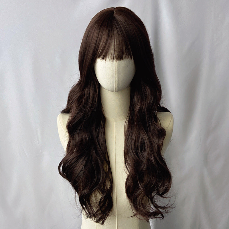 Long Wavy Wig - Korean Fashion (Air Bangs Volume) (FEVERCOS)