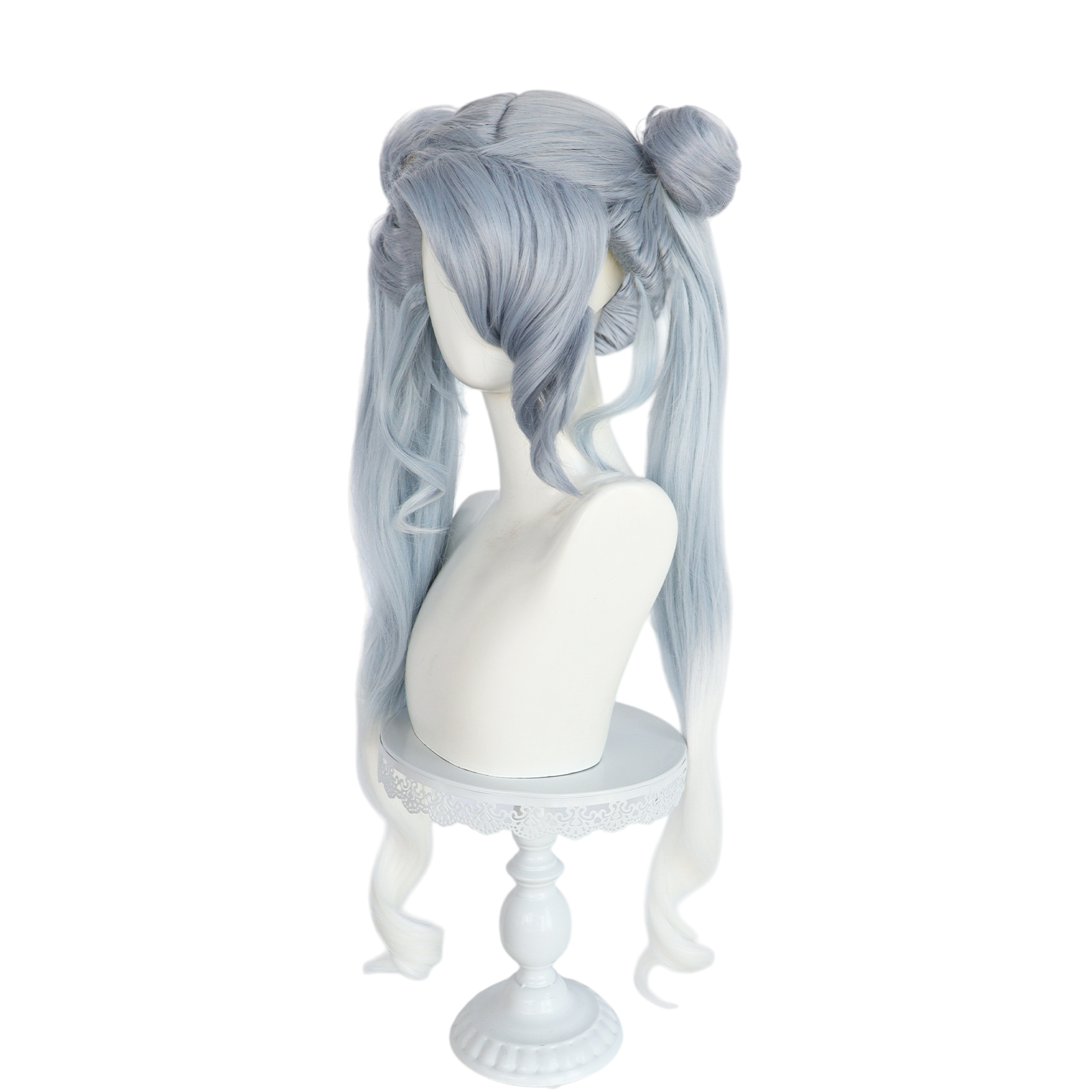 White Smoke Hatsune Miku (Pokemon/Tanabata) Cosplay Wig - Project Voltage Style (Teal/Cloud Loops) (FEVERCOS)