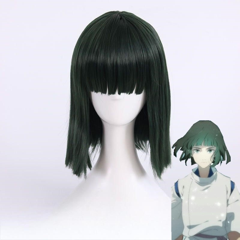 Dark Slate Gray Haku Cosplay Wig | Spirited Away (Dark Green, Skin Top)