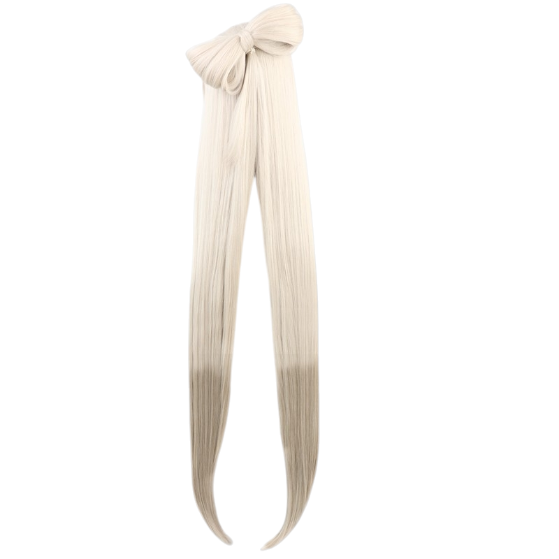 White Smoke Ningguang Cosplay Wig - Genshin Impact (Ombre Cream/Ash Split Bun) (FEVERCOS)