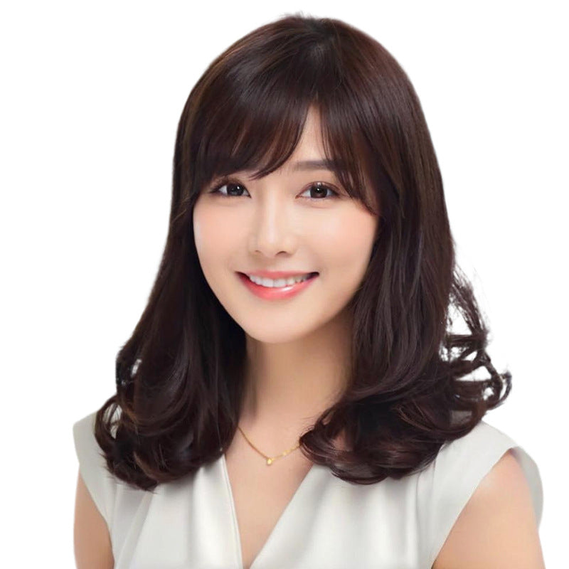 Collarbone Wavy Wig - Everyday Fashion (Side Bangs Layered) (FEVERCOS)