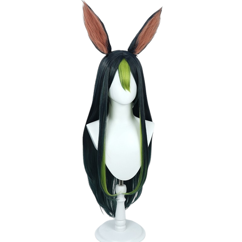 White Smoke Tighnari (Genderbend) Cosplay Wig - Genshin Impact (Long Green/Black) (FEVERCOS)