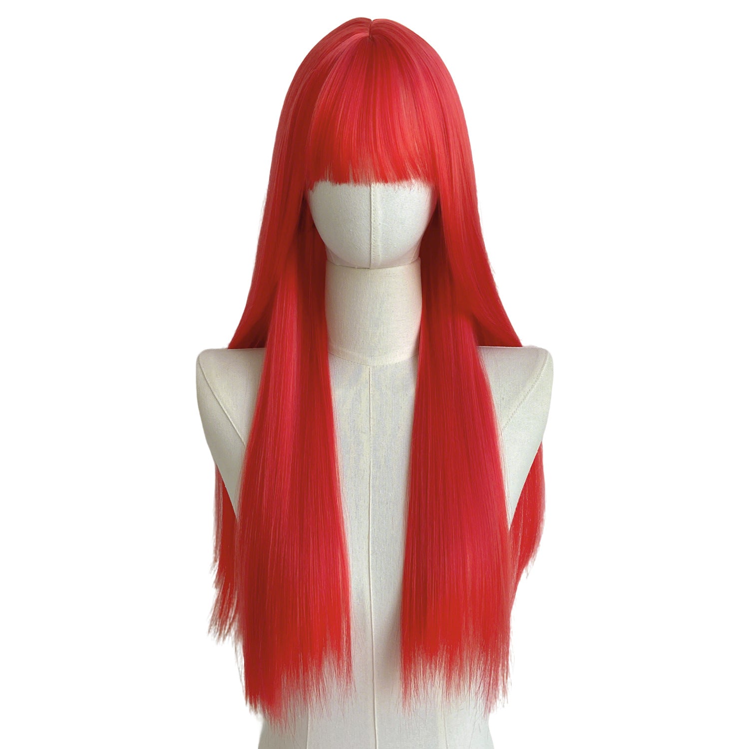 White Smoke Red Long Straight Wig - Cosplay Collection (Unstyled Base) (FEVERCOS)