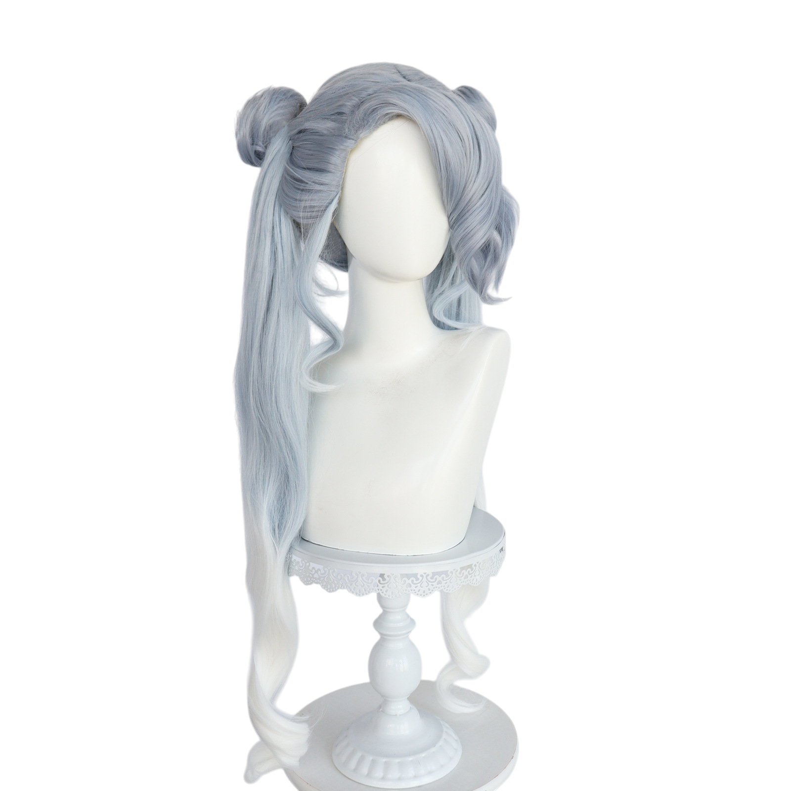 White Smoke Hatsune Miku (Pokemon/Tanabata) Cosplay Wig - Project Voltage Style (Teal/Cloud Loops) (FEVERCOS)