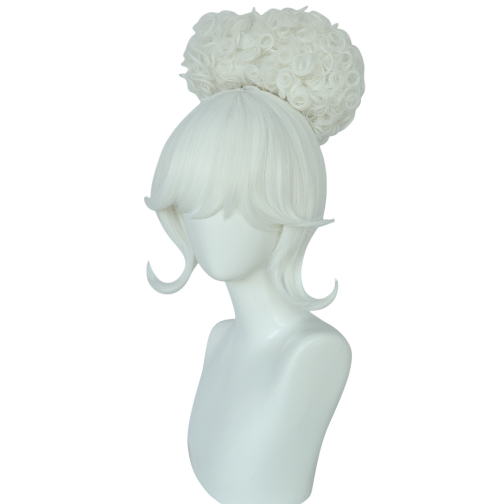 White Smoke Clara Cosplay Wig - Hazbin Hotel (Black/White Buns) (FEVERCOS)