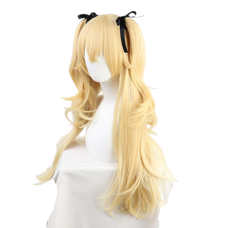 White Smoke Fischl Cosplay Wig - Genshin Impact (Blonde Twin Tails) (FEVERCOS)