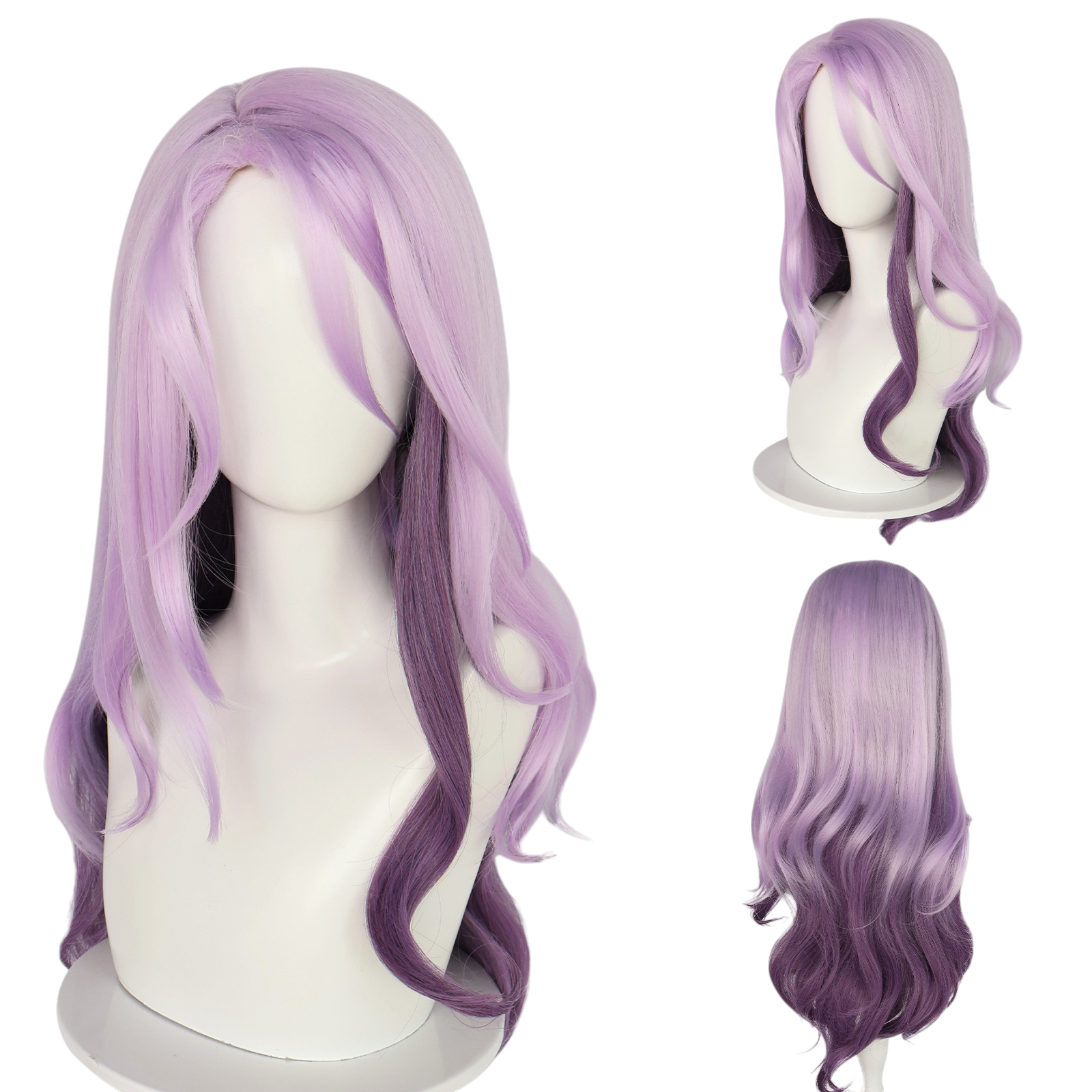 White Smoke Jade Cosplay Wig - Honkai: Star Rail (Purple Gradient Waves) (FEVERCOS)