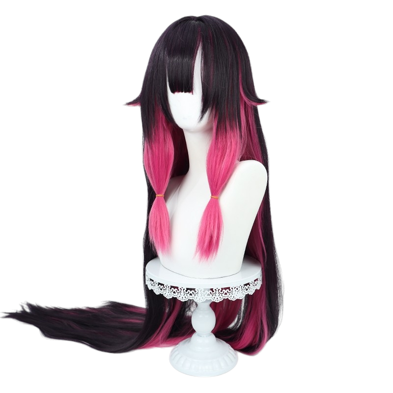 White Smoke Columbina (Damselette) Cosplay Wig - Genshin Impact (Pink/Black Wing) (FEVERCOS)