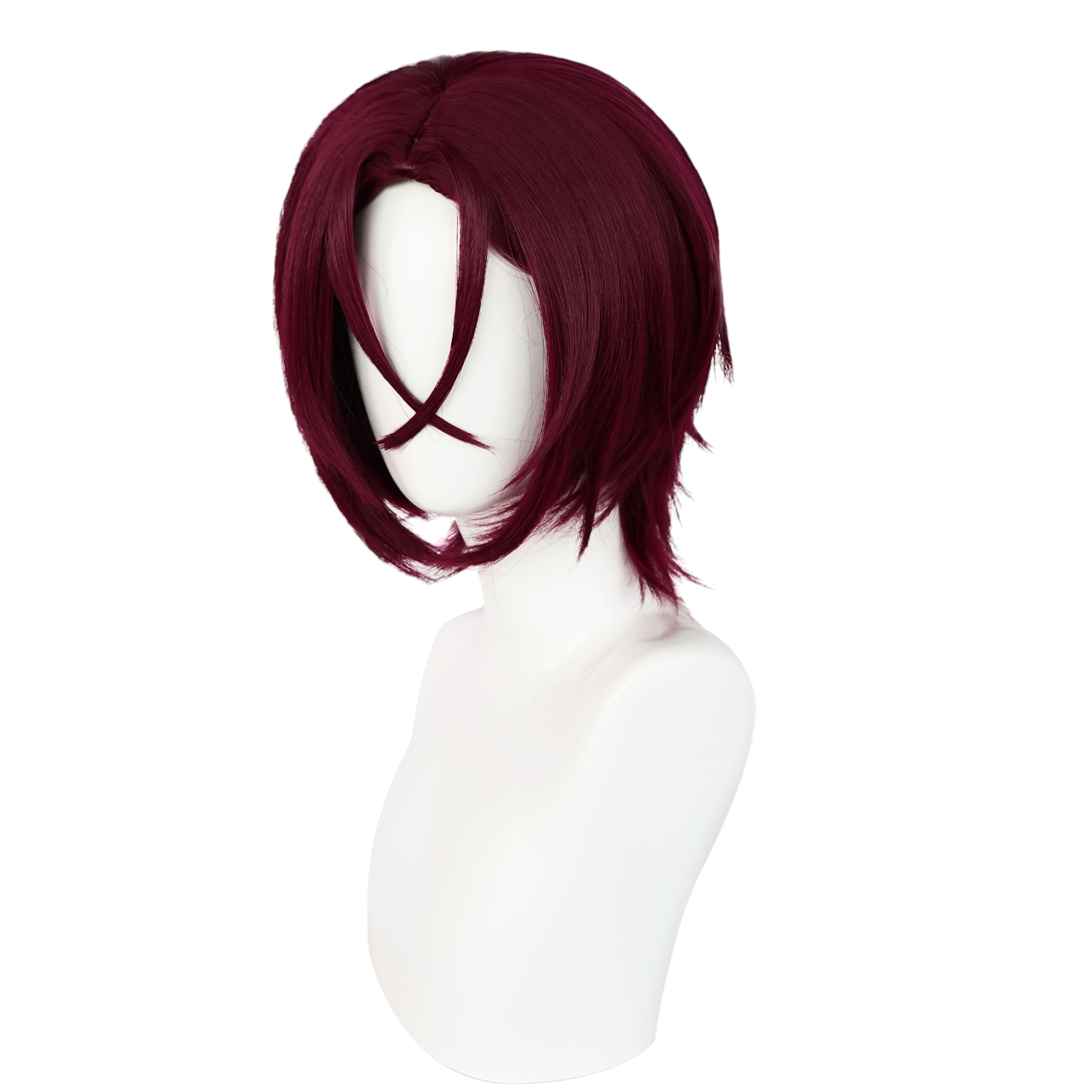 White Smoke Rin Matsuoka Cosplay Wig - Free! Iwatobi Swim Club (Maroon Red) (FEVERCOS)