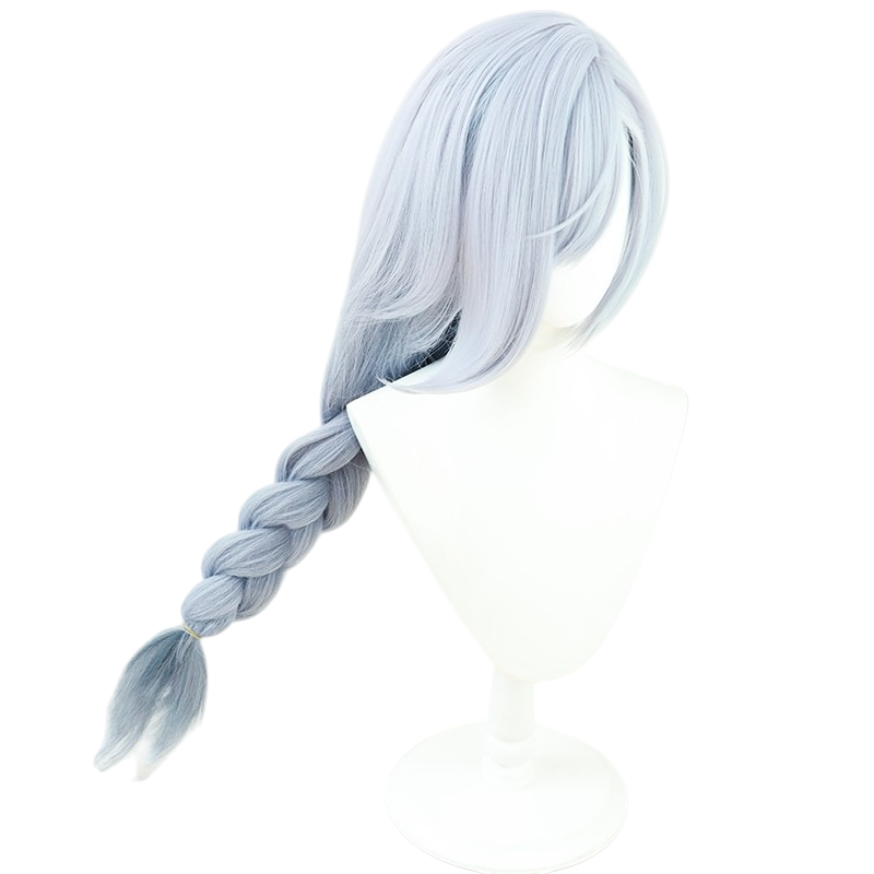 White Smoke Shenhe Cosplay Wig - Genshin Impact (Silver Gradient/Thick Braid) (FEVERCOS)