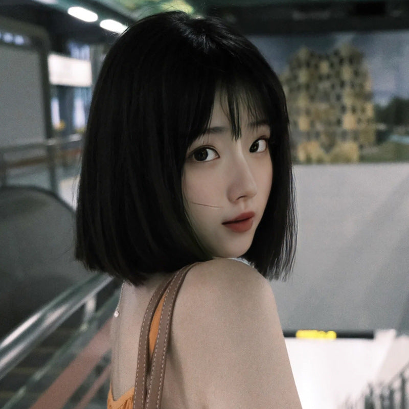 Blunt Cut Short Bob Wig - Urban Fashion (Straight Bangs) (FEVERCOS)