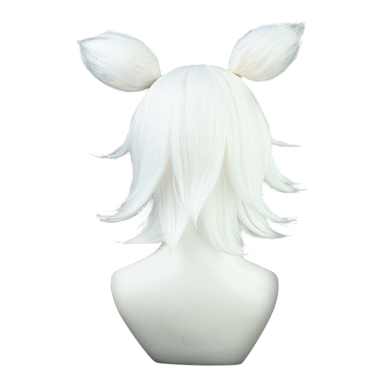 White Smoke Kitsune Saiguu Cosplay Wig - Genshin Impact (White Fox Ears) (FEVERCOS)