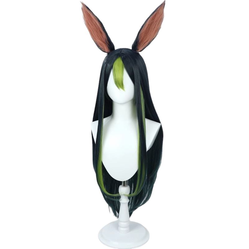 White Smoke Tighnari (Genderbend) Cosplay Wig - Genshin Impact (Long Green/Black) (FEVERCOS)