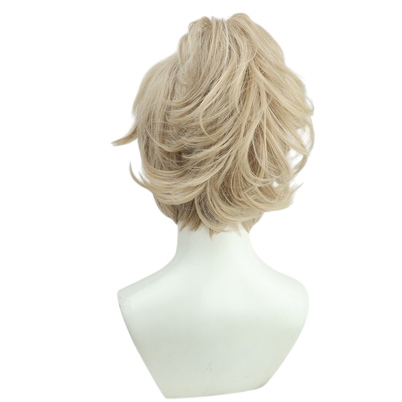 White Smoke Kazuha's Friend (Tomo) Cosplay Wig - Genshin Impact (Ash Blonde Messy) (FEVERCOS)