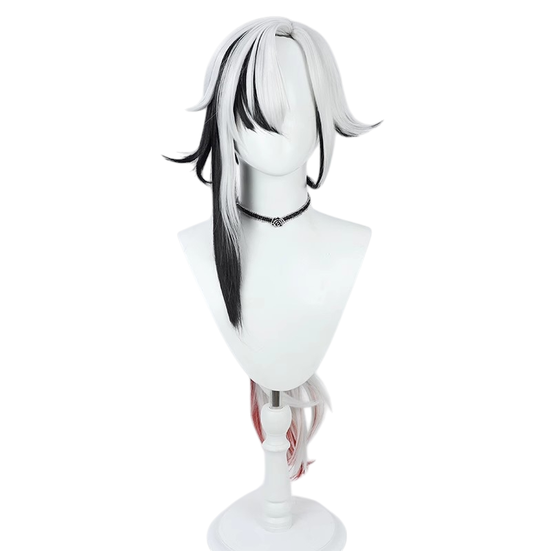 White Smoke Arlecchino (The Knave) Cosplay Wig - Genshin Impact (White/Black Long) (FEVERCOS)