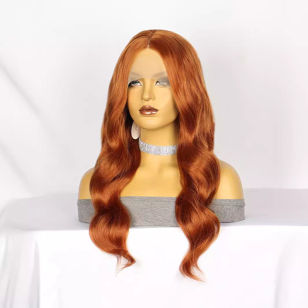 White Smoke Burnt Orange Wavy Lace Wig - Urban Subculture (Middle Part Curls) (FEVERCOS)