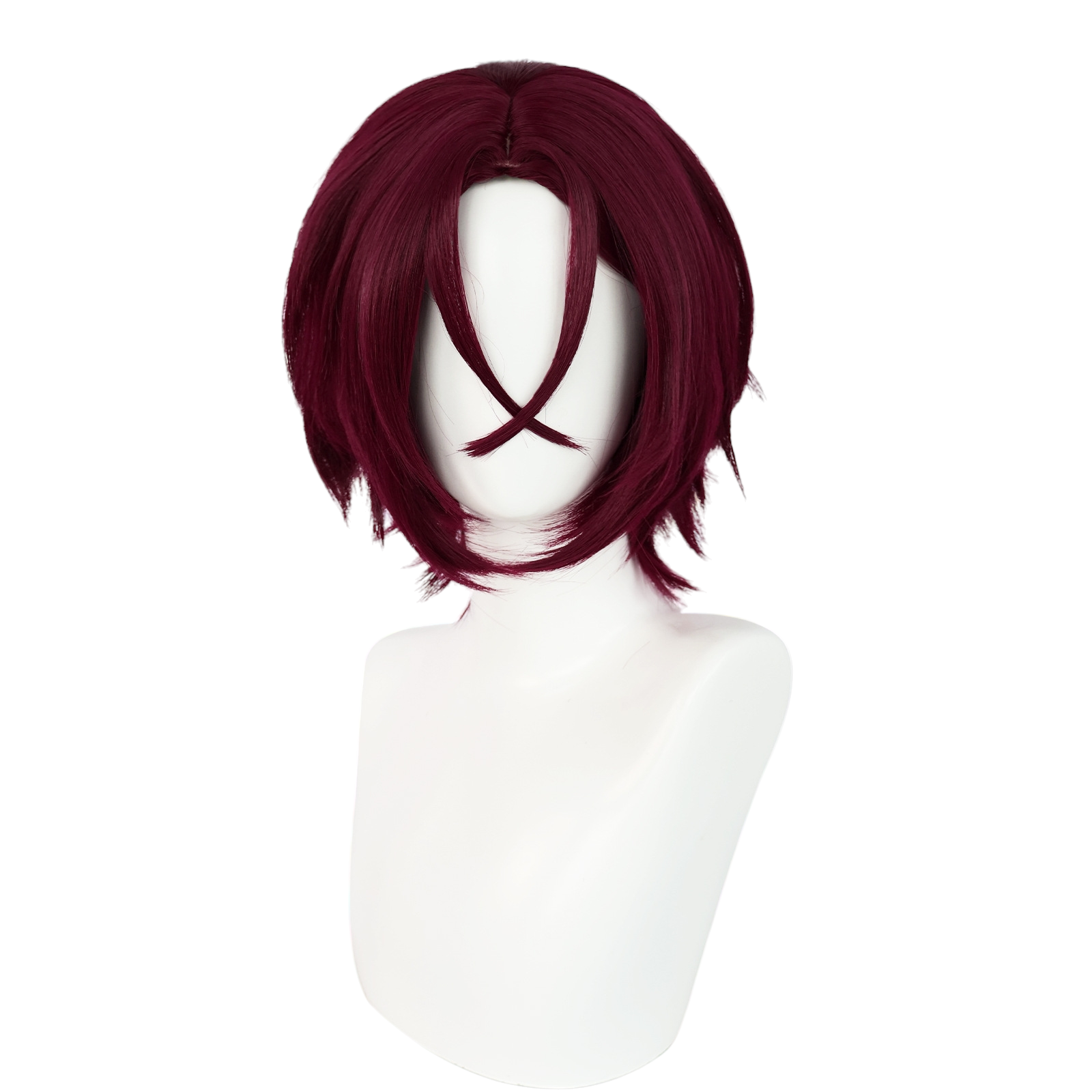 White Smoke Rin Matsuoka Cosplay Wig - Free! Iwatobi Swim Club (Maroon Red) (FEVERCOS)