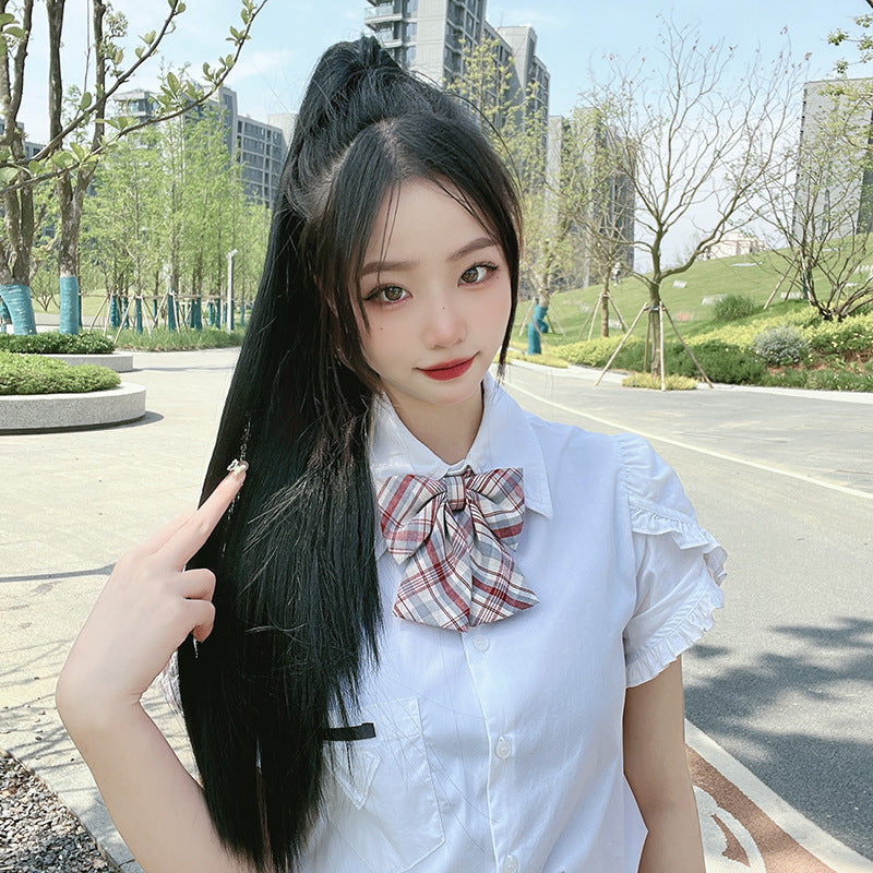 Light Gray Straight Claw Clip Ponytail - Accessory Collection (Long High Tail) (FEVERCOS) Hair Extension