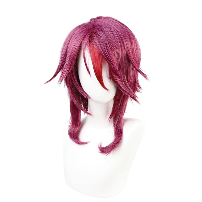 White Smoke Rosaria Cosplay Wig - Genshin Impact (Wine Red/Maroon) (FEVERCOS)