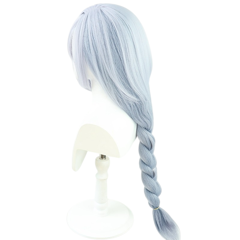 White Smoke Shenhe Cosplay Wig - Genshin Impact (Silver Gradient/Thick Braid) (FEVERCOS)