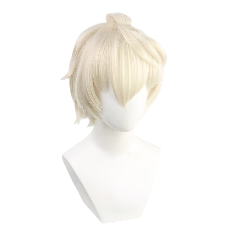 White Smoke Bennett Cosplay Wig - Genshin Impact (Ash White/Goggle Style) (FEVERCOS)
