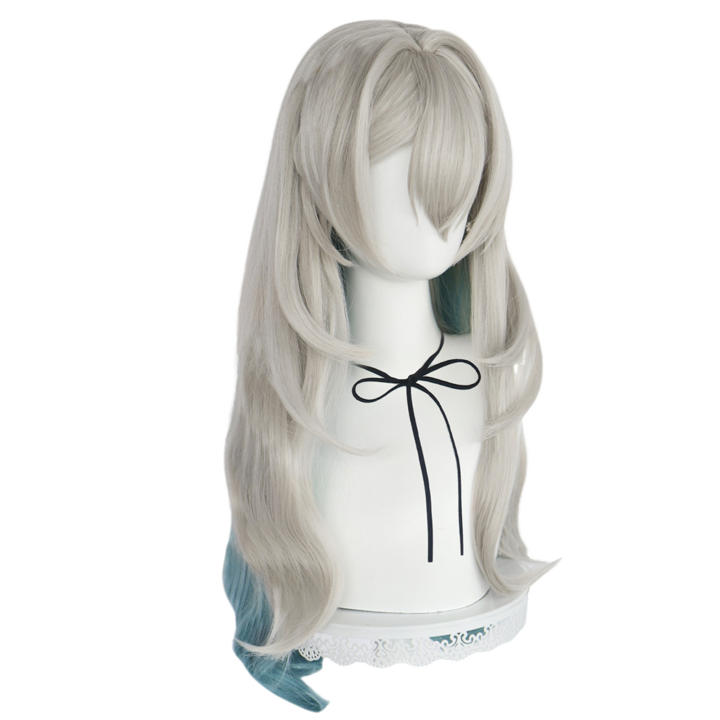 White Smoke Firefly (Hotaru) Cosplay Wig - Honkai: Star Rail (Silver/Green Gradient) (FEVERCOS)