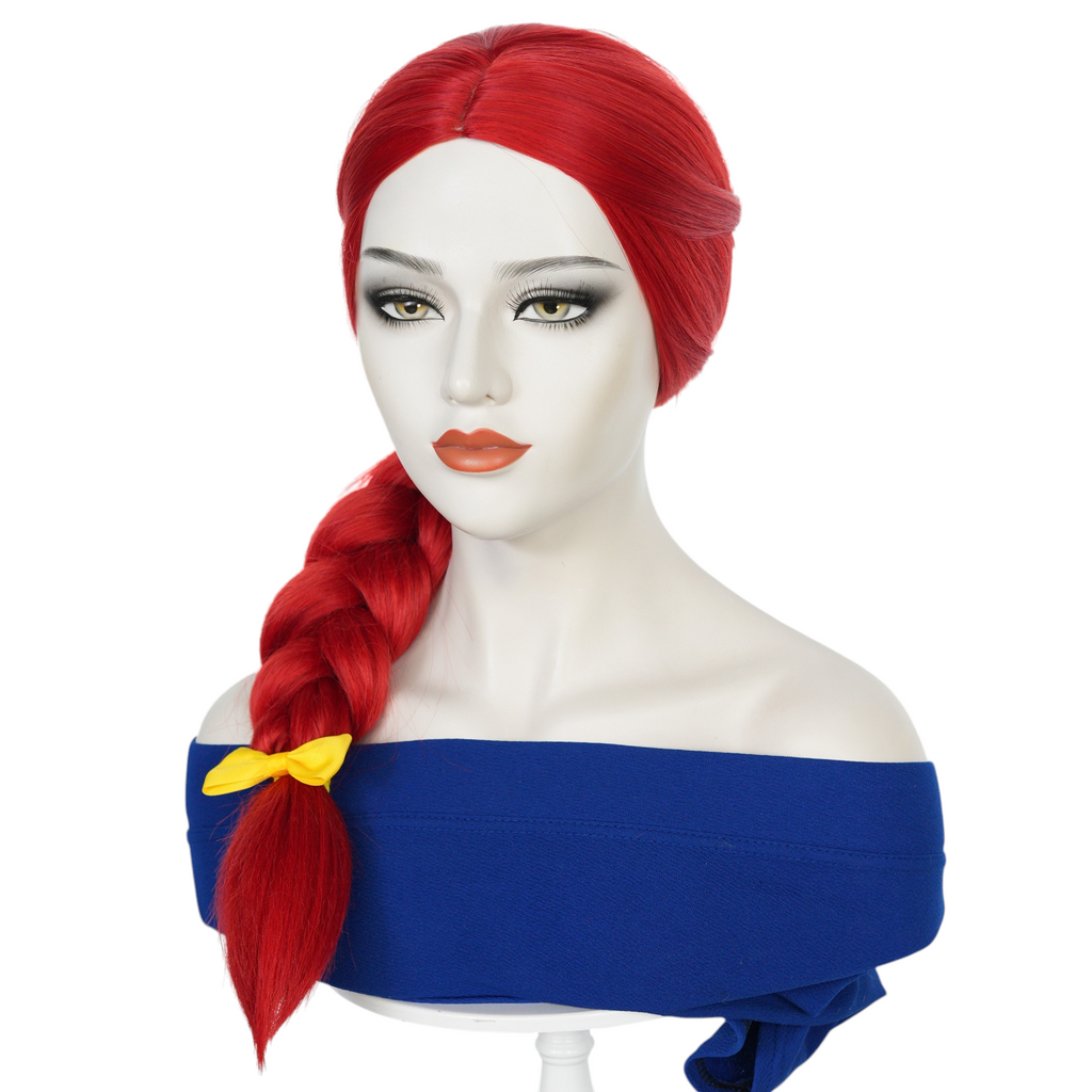 White Smoke Jessie Cosplay Wig - Toy Story (Red Yarn Braid) (FEVERCOS)