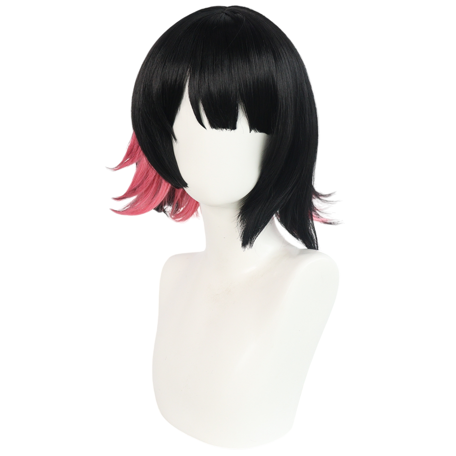 White Smoke Ellen Joe Cosplay Wig - Zenless Zone Zero (Black/Red/Pink) (FEVERCOS)