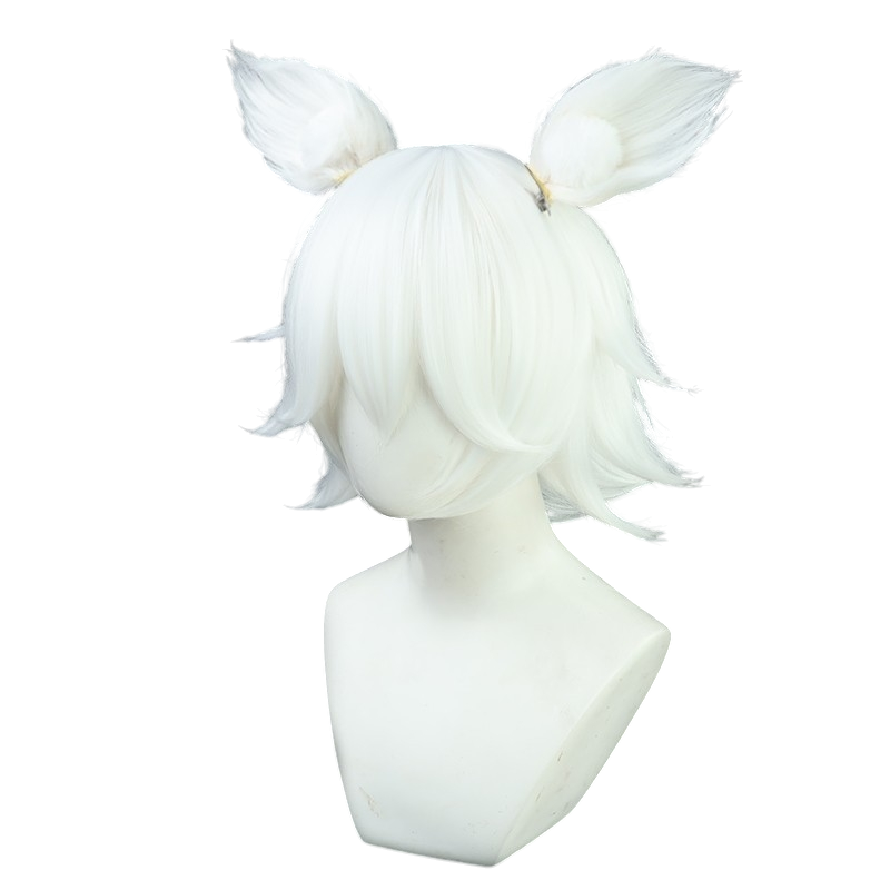 White Smoke Kitsune Saiguu Cosplay Wig - Genshin Impact (White Fox Ears) (FEVERCOS)